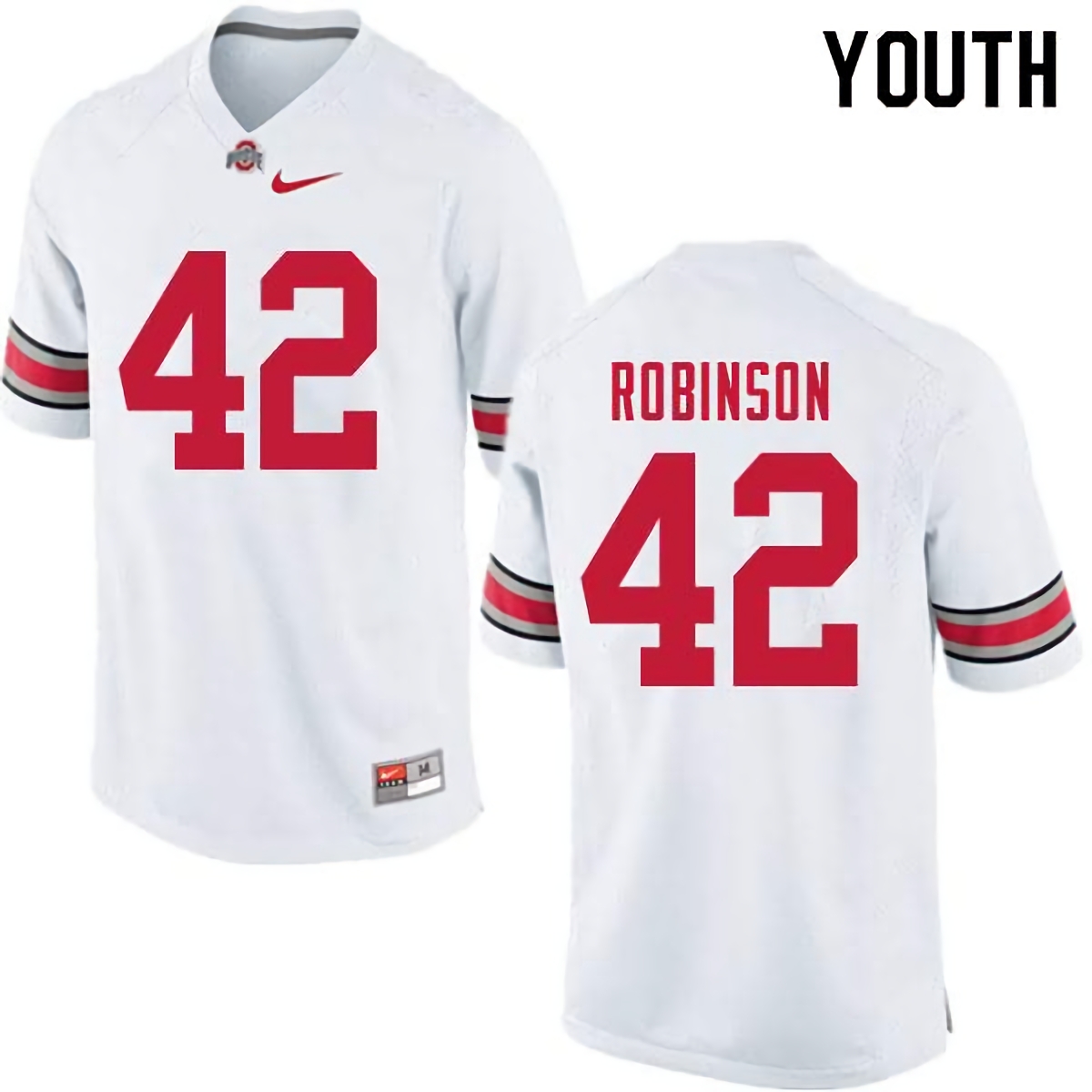 Bradley Robinson Ohio State Buckeyes Youth NCAA #42 Nike White College Stitched Football Jersey EIY4656JF